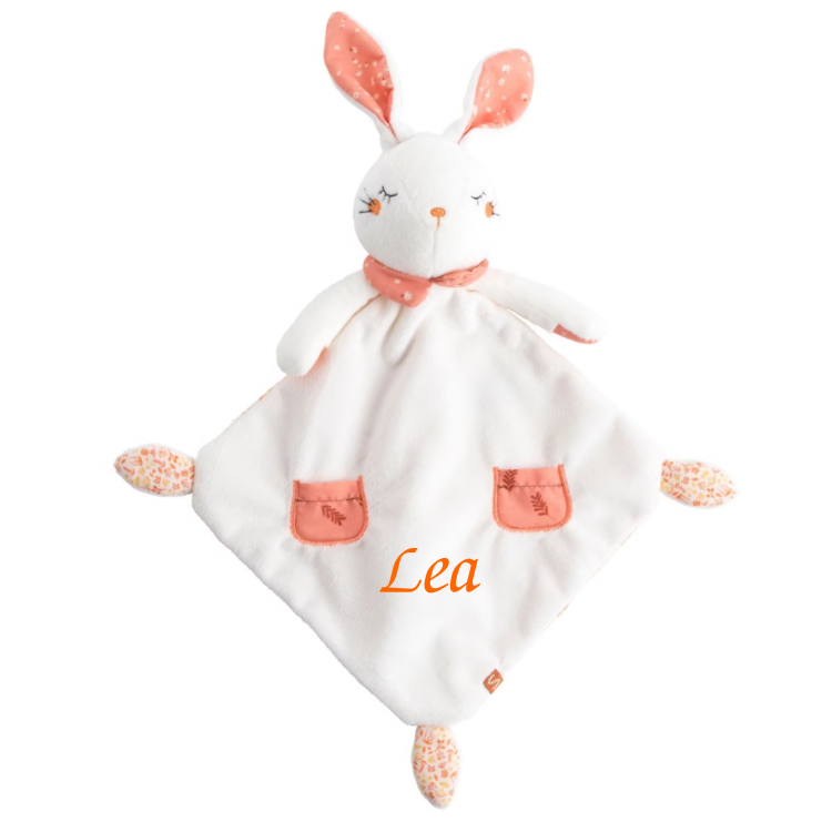  - esmée - comforter rabbit white orange 30 cm 
